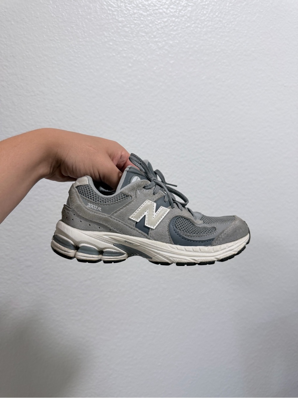 New Balance Kids Grey Mesh & Suede Athletic Sneakers